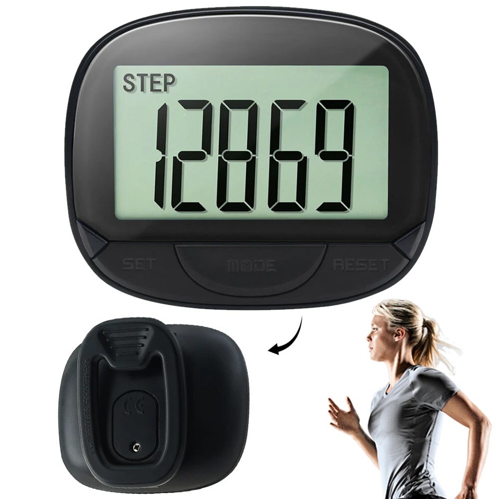 Clip-On Pedometer Electronic Pedometer Digital Display Step Tracker Large Screen