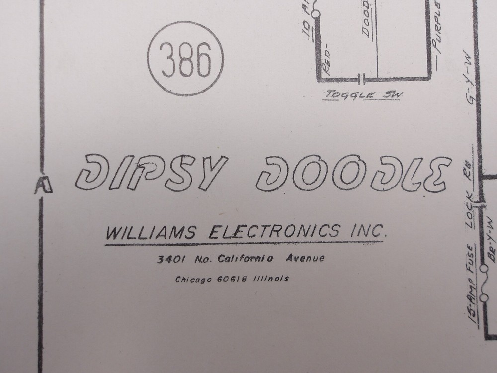 Williams: Dipsy Doodle - Schematic & Manual Set - NOS