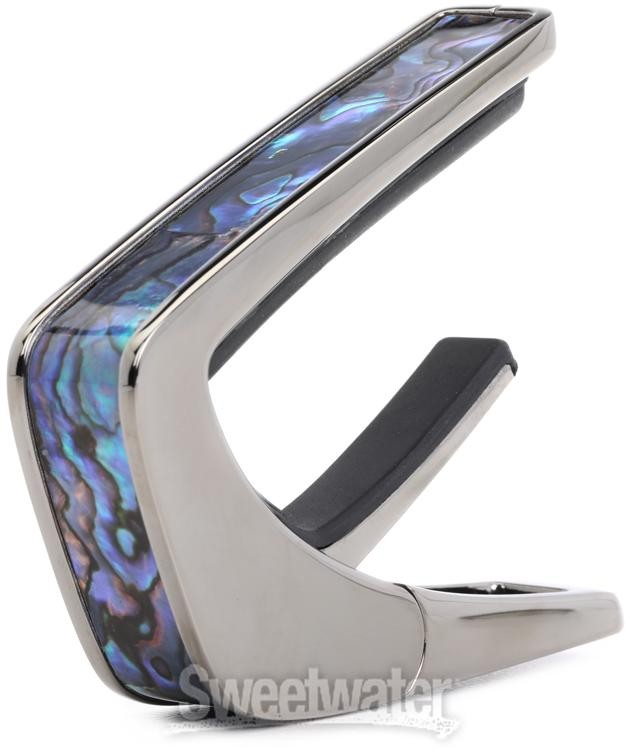 Thalia Shell Collection Capo - Black Chrome with Blue Abalone