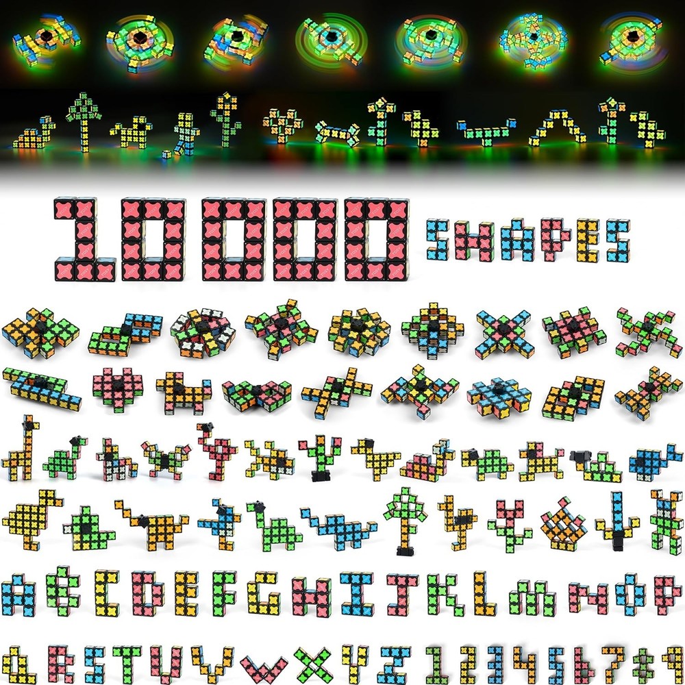 2-Pack Creative Fidget Spinner with UV Flashlight for Glowing Designs