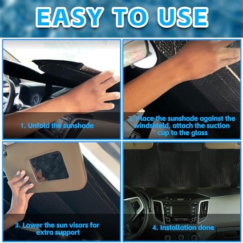 Foldable Car Windshield Sunshade, UV Rays Visor Protector, Enchanted Dragonfly