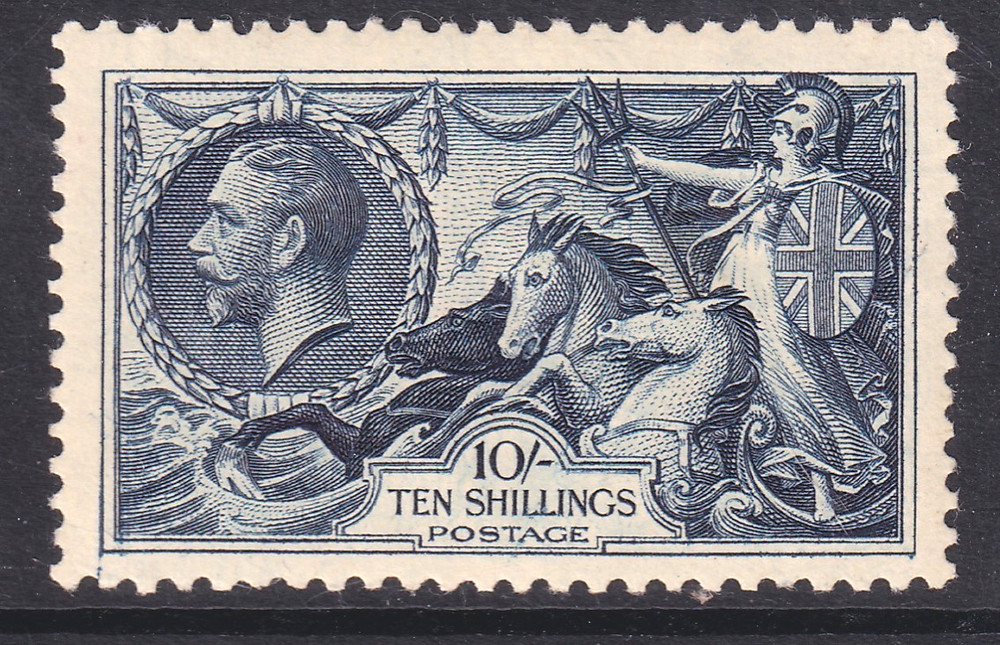 SG452 10/- Indigo UNMOUNTED MINT(204)