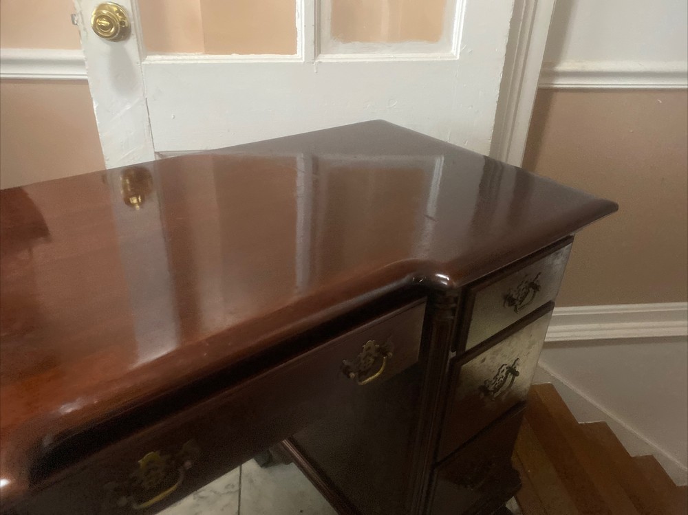 Very Nice Kling Antique Solid Mahogany Kneehole Writing Desk
