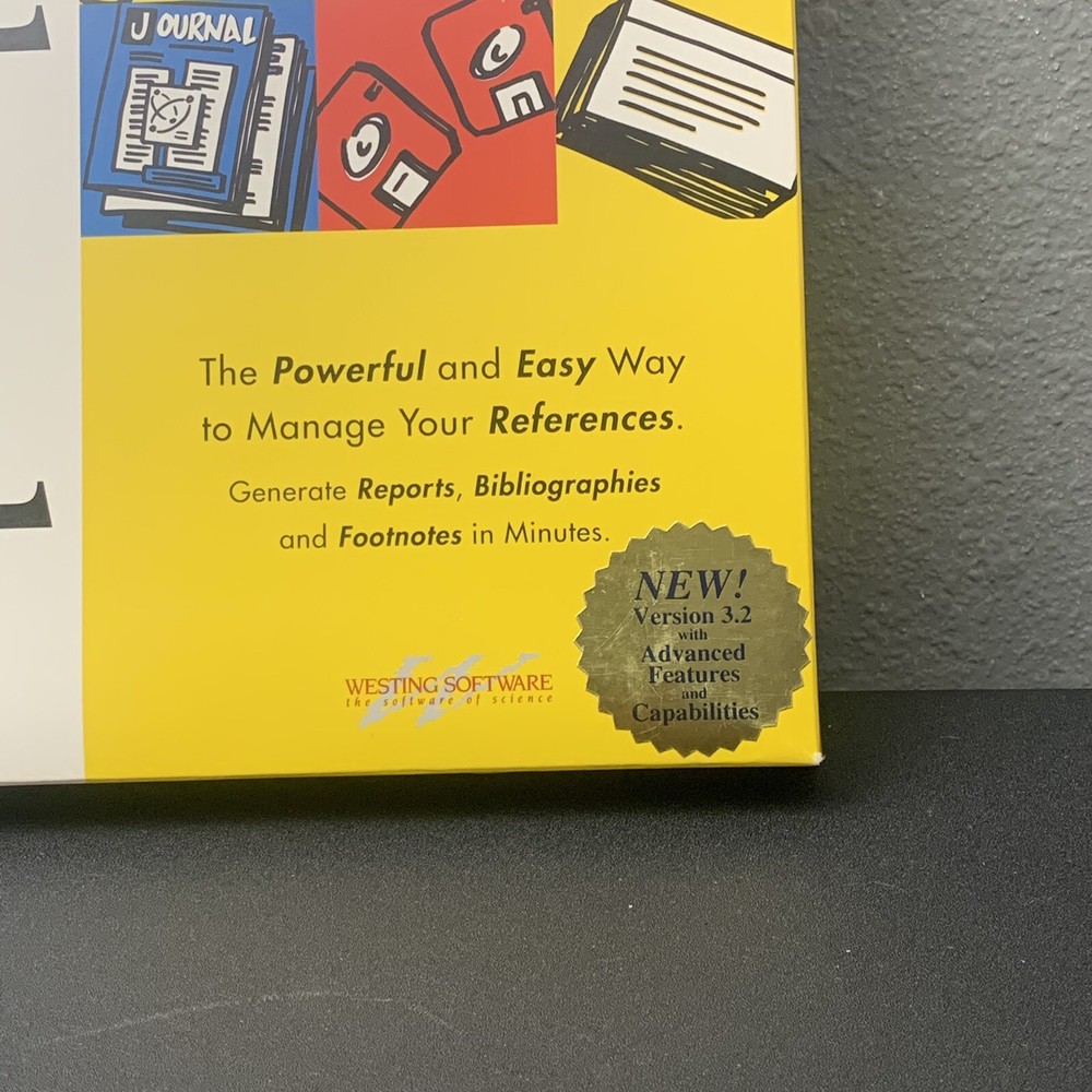BookEnds Pro Macintosh OPEN BOX Manage Your References Westing Software 1994