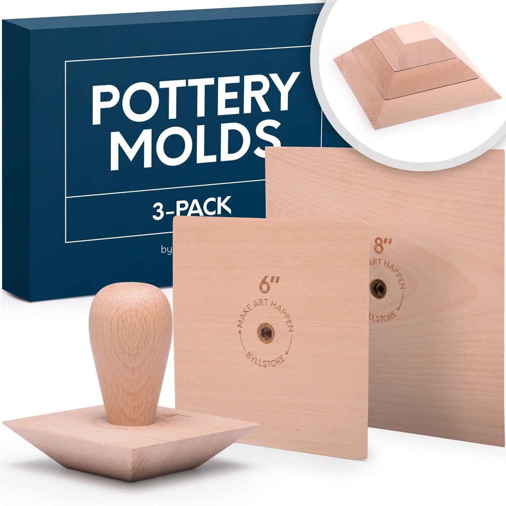 Byllstore 3-Pack Square Pottery Molds | Create Bowls & Plates |