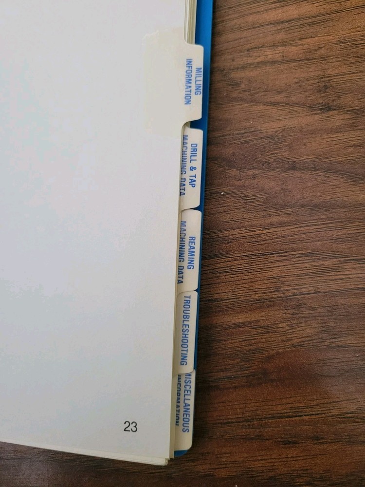 Valenite Handy Reference Guide Milling Drilling Reaming 1991 GTE Tools