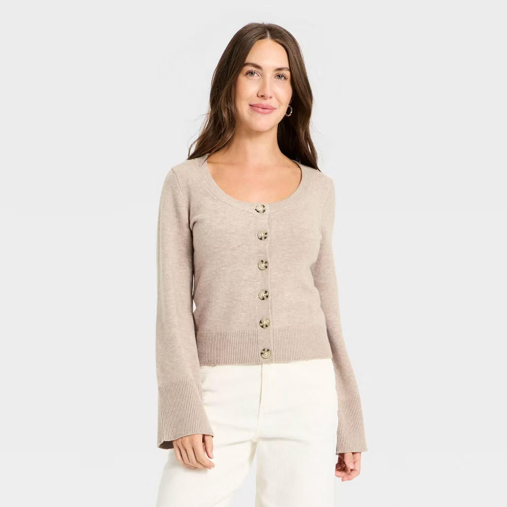 Women's Button-Down Scoop Neck Cardigan Sweater - Universal Thread