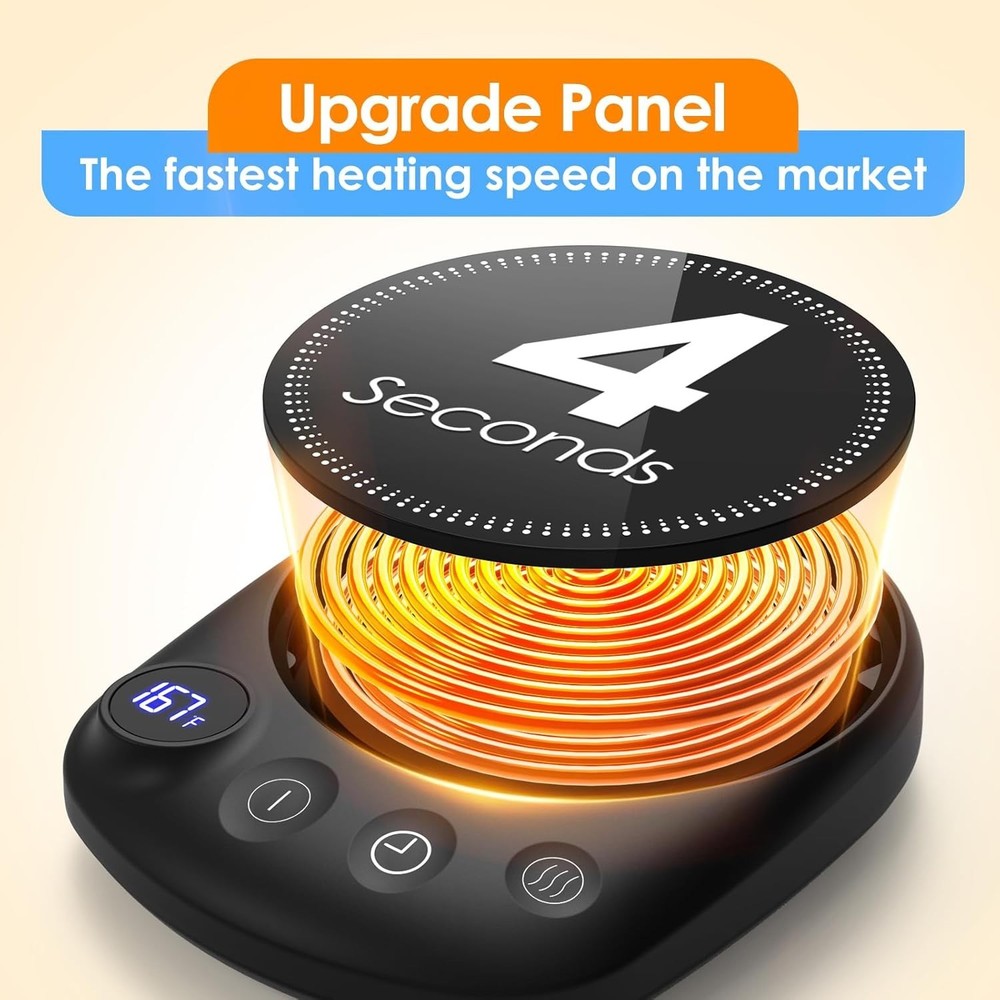 Smart Electric Beverage Warmer - 12H Timer, Auto Shut Off