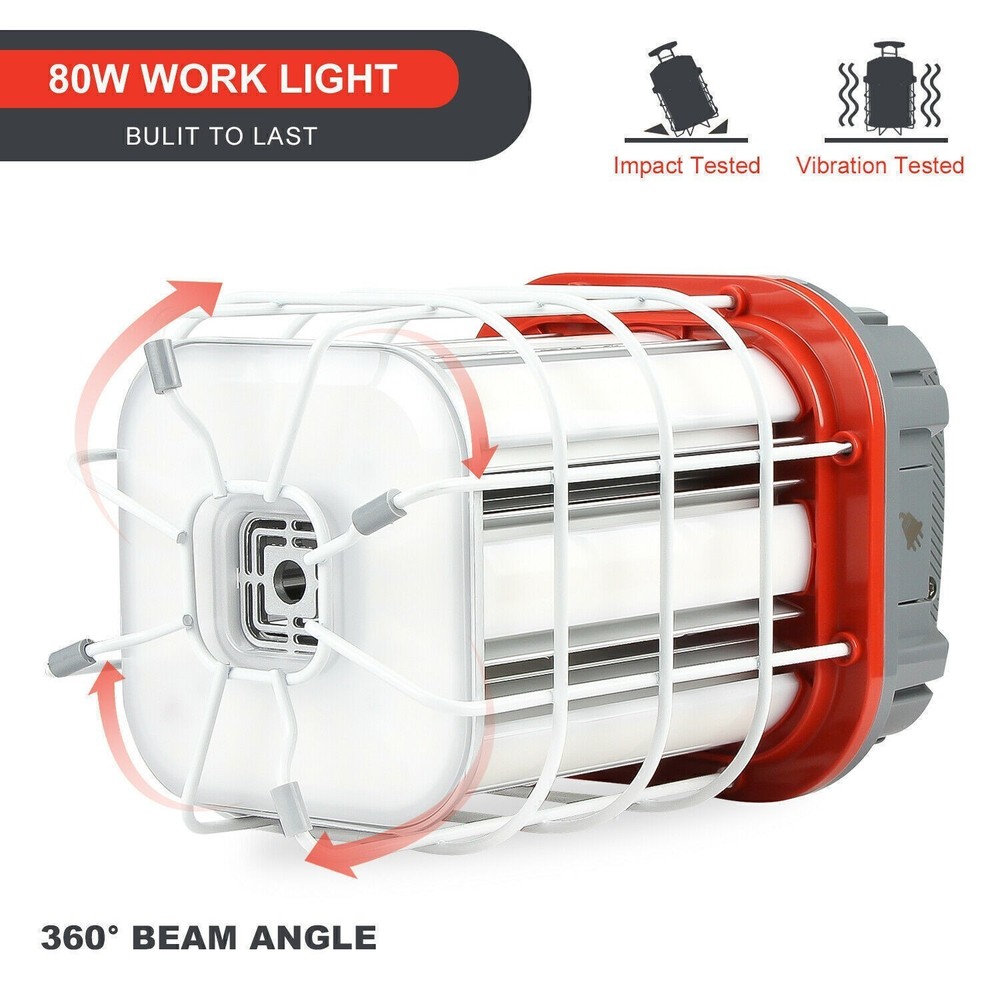 80W LED Temporary Work Light Construction Linkable Jobsite Light 5000K Daylight