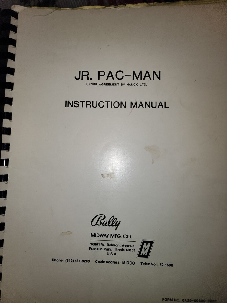 Jr. Pac-Man Manual Arcade Bally