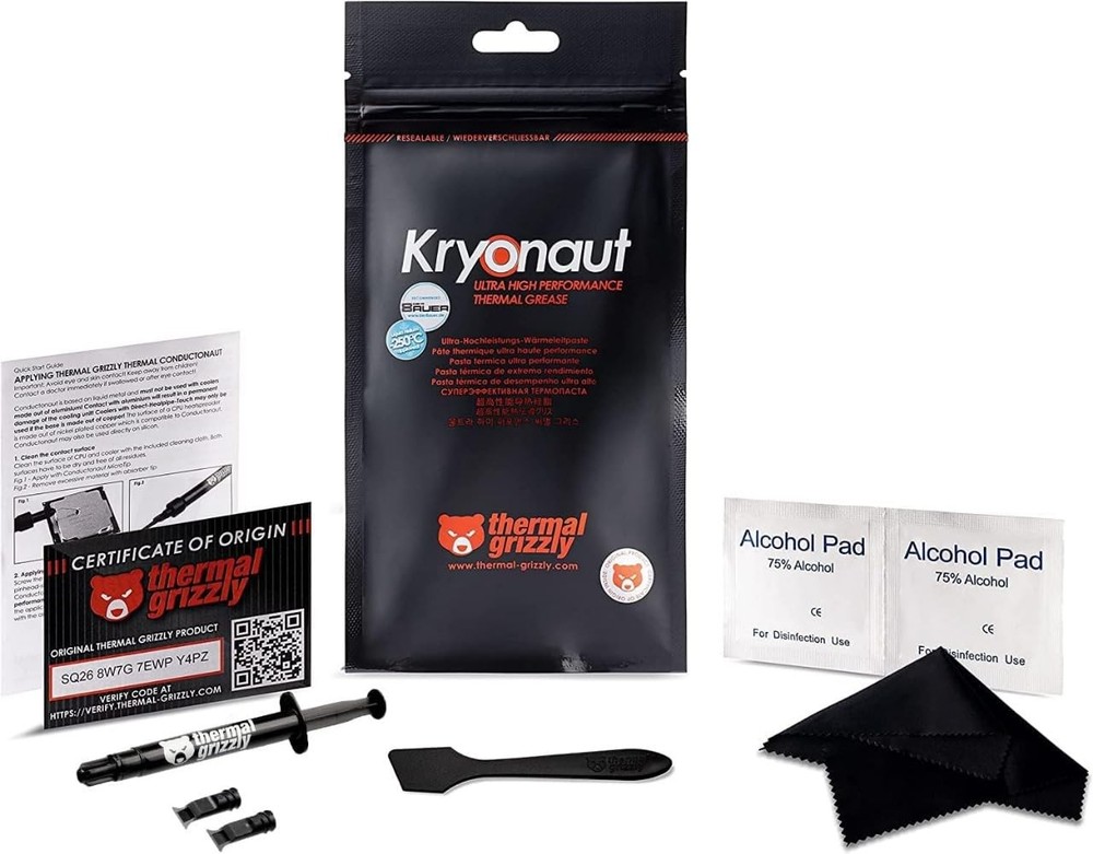 Thermal Grizzly Kryonaut CPU Thermal Paste - High Performance PC Thermal Paste