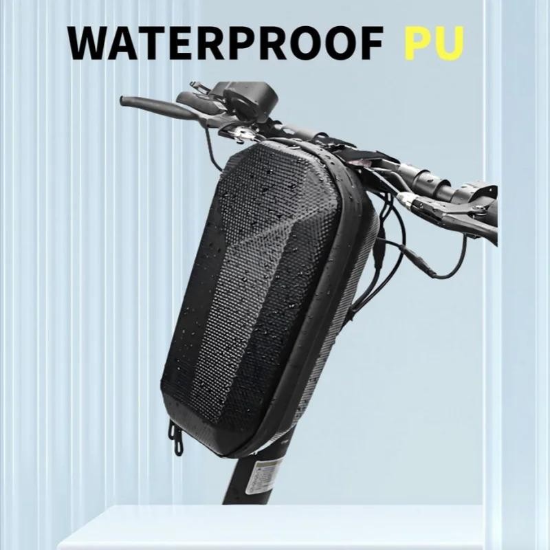 Electric Scooter Handlebar Storage Bag Premium Waterproof Hard Shell Front Bag