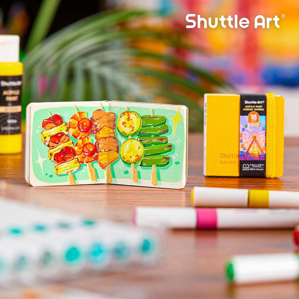 Small Sketchbook for Acrylic Paint Marker - 2 Pack (36 Sheets Total) 2.36x2.3...