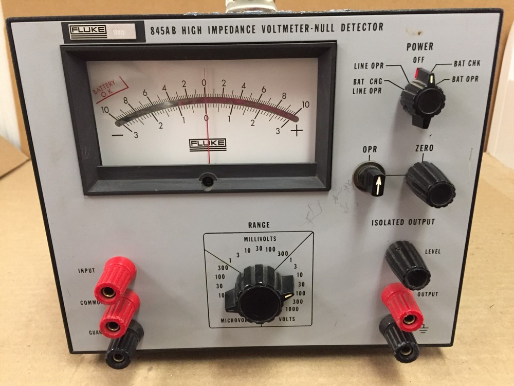 Fluke 845AB High Impedance Voltmeter Null Detector Untested