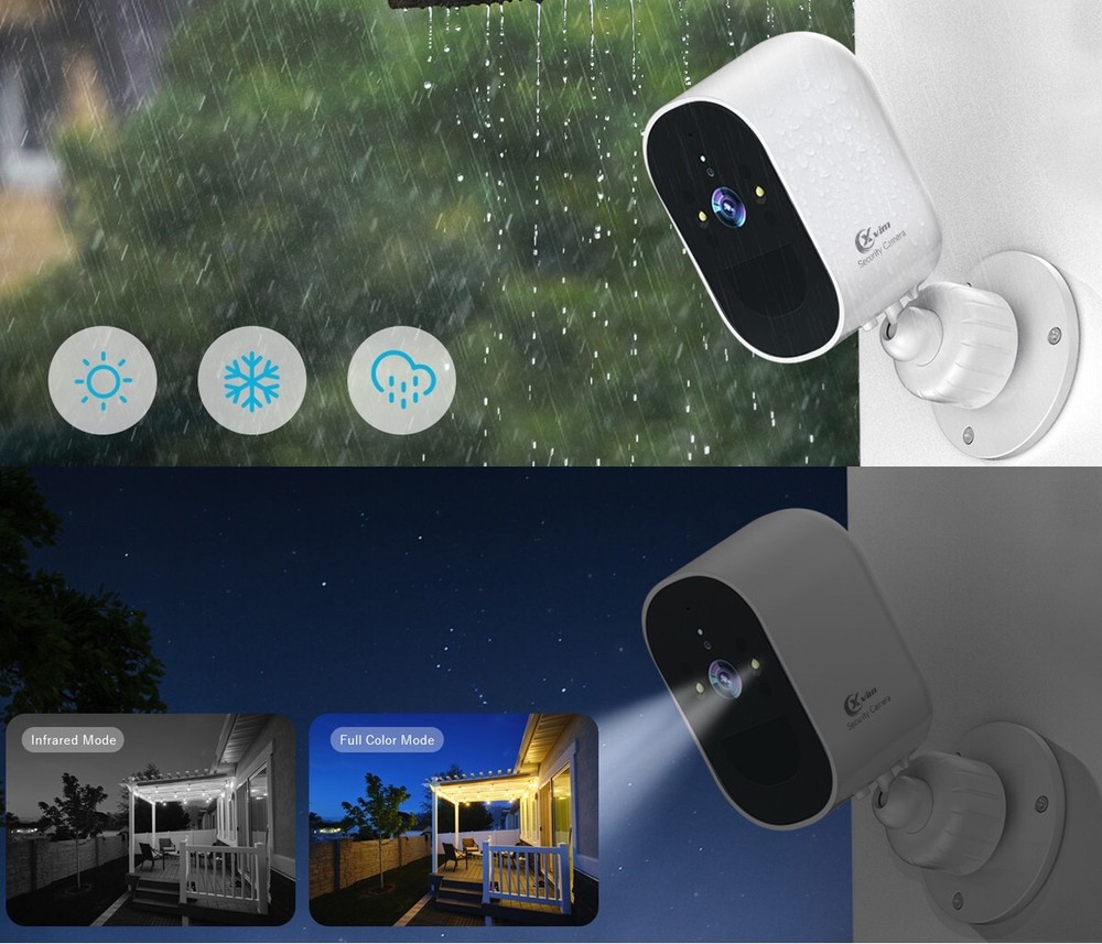 3Pcs Wireless Solar Battery Powered Wifi Home Security Camera System Outdoor