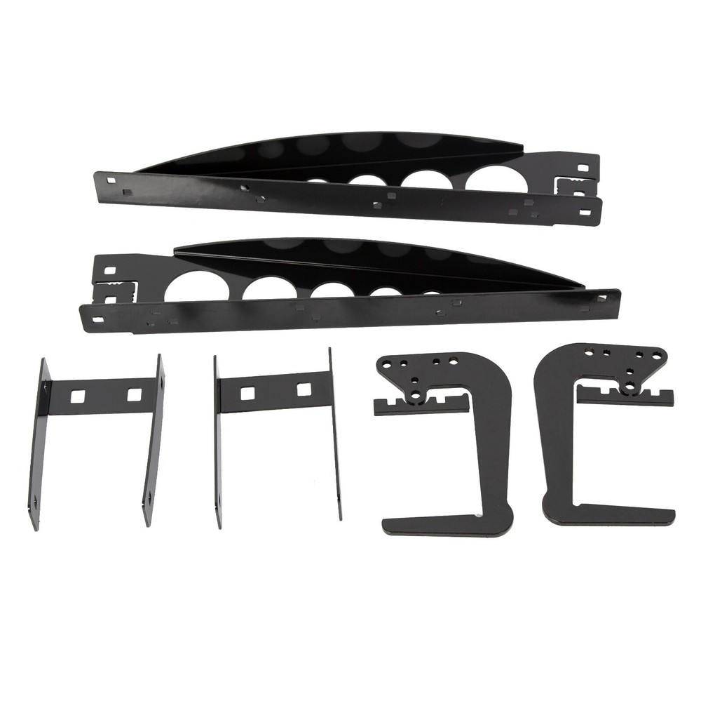 RV 4" Square Rear Bumper Mounted Cargo Box Carrier Support Arms Bracket Black