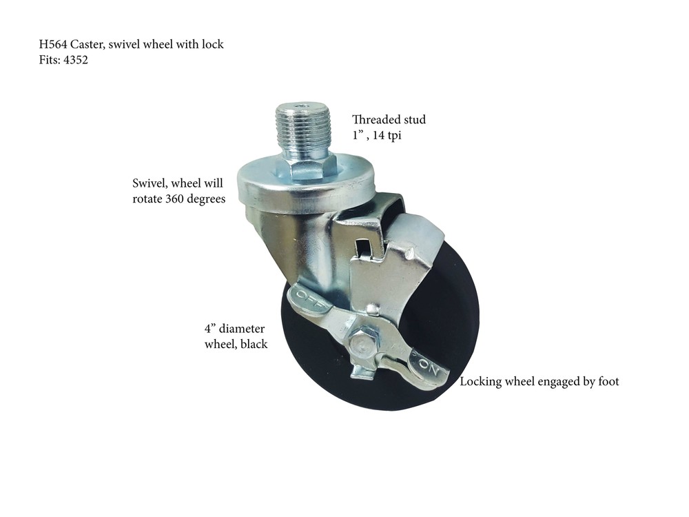 CASTER - SWIVEL (LOCKING) - 4352