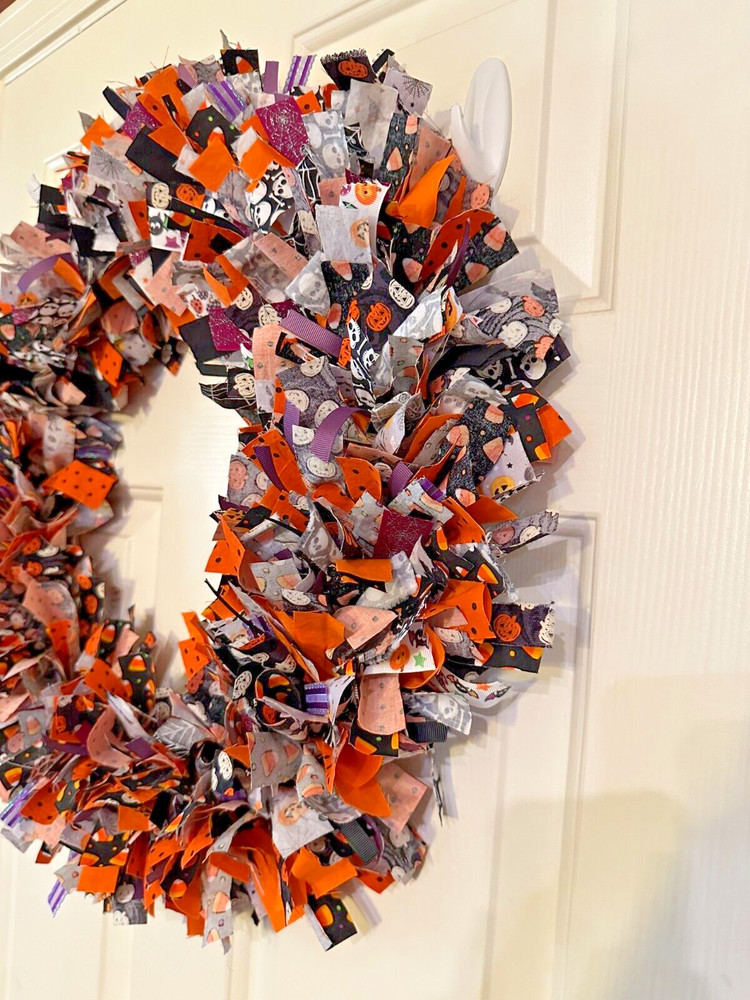 Handmade Halloween Rag Wreath