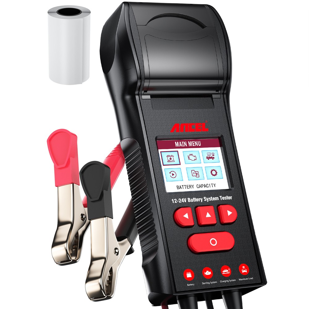 ANCEL BST600 12V-24V Car Battery Tester w/Printer Charging System Analyzer Tool