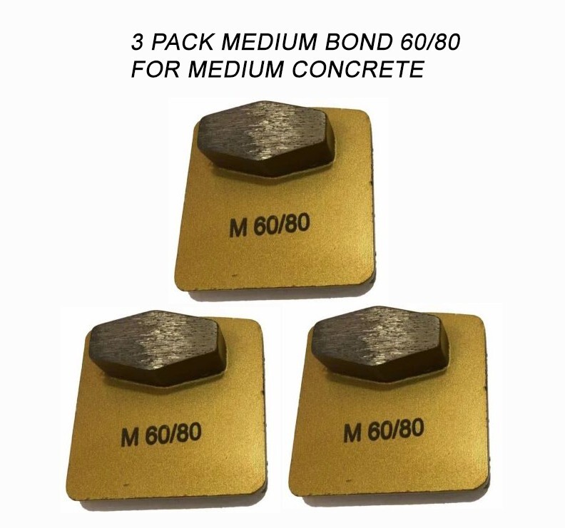 3-Pack!Husqvarna-Compatible Diamond Grinding Disc For Medium-Soft Surface, 60/80