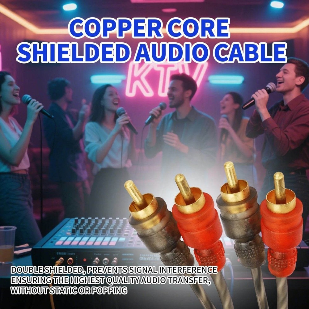 Brand New 2PCS RCA Cables 2 Channel Twisted 4Ft Shielded Interconnect Wire