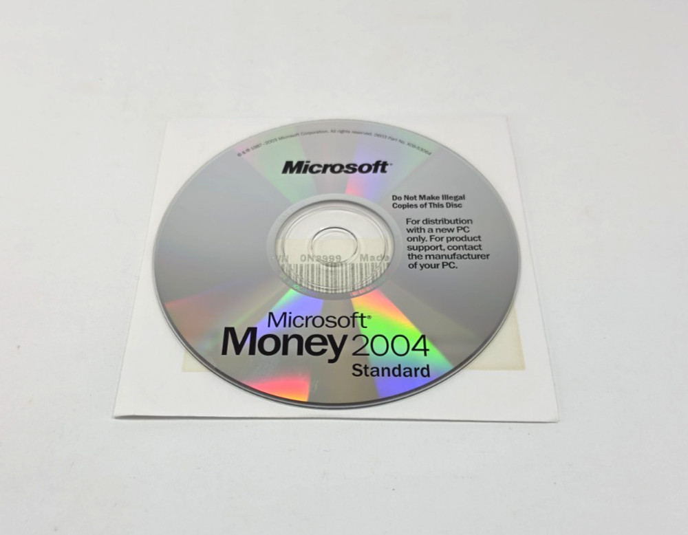 Microsoft Money 2004 Standard PC Dell w/ Serial Number & Tracking ID