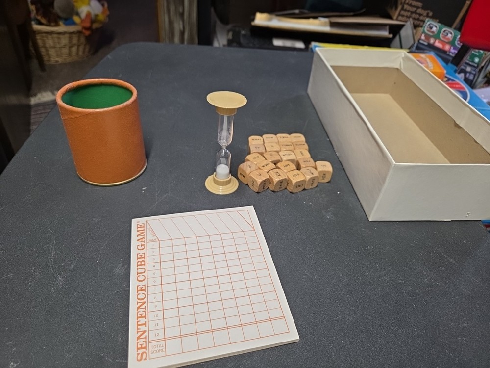 Vintage Scrabble Sentence Cube Game 1971 Selchow & Righter Co Complete