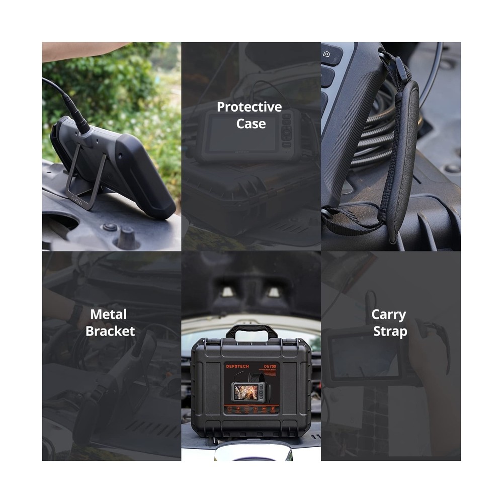 DEPSTECH 7'' IPS Screen Borescope, Triple Lens Endoscope Camera with Light, S...