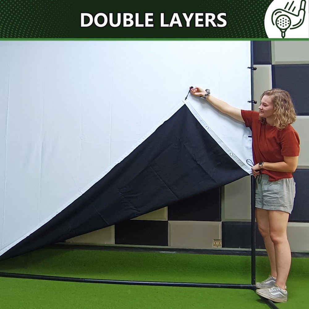 Golf Impact Screen 8'x8' Simulator Projection Screen Blackout Double Layers