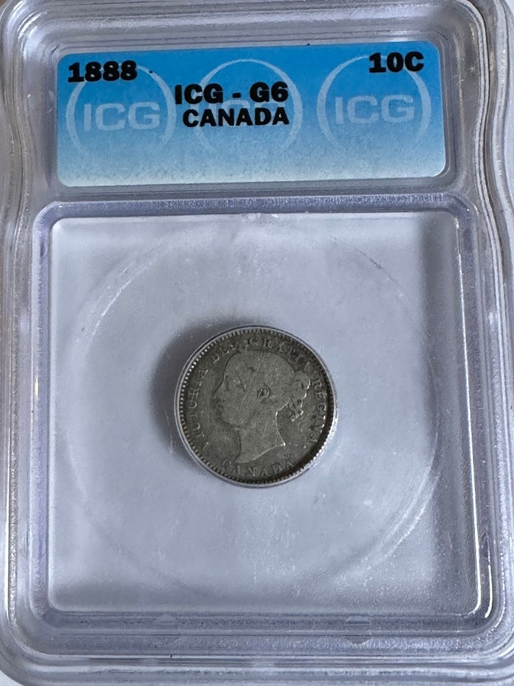 1888 10c Canada (Silver) (Victoria), ICG G6