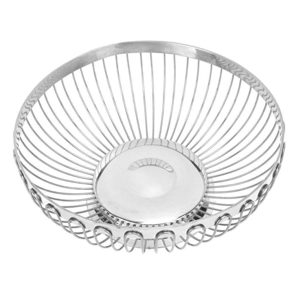 Stainless Steel Fruit Basket, Fruit Bowl Modern Rustproof Mirror Polished Draini