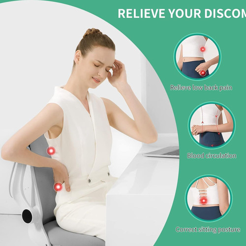 Lumbar Support Pillow for Office Chair Back Black