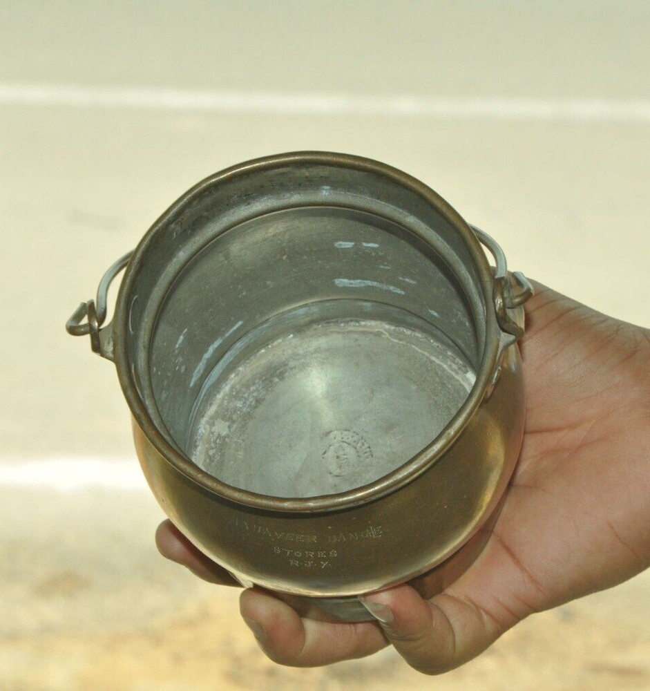 Vintage Brass Unique Shape Handcrafted Solid Oil/Ghee/Milk Pot