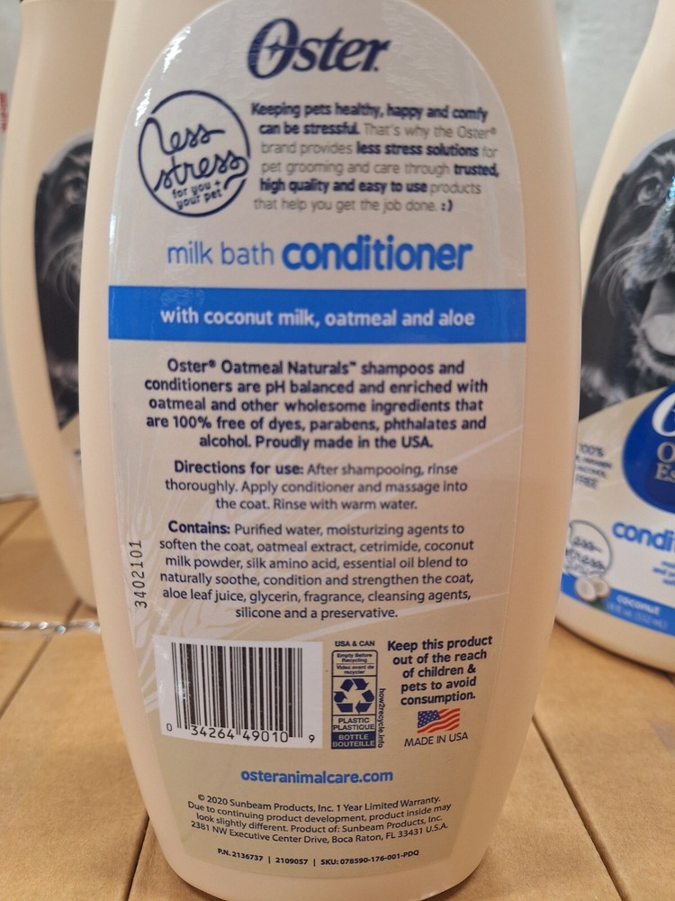 Oster Oatmeal Essentials Milk Bath Conditioner Coconut Scent 4 BOTTLES!