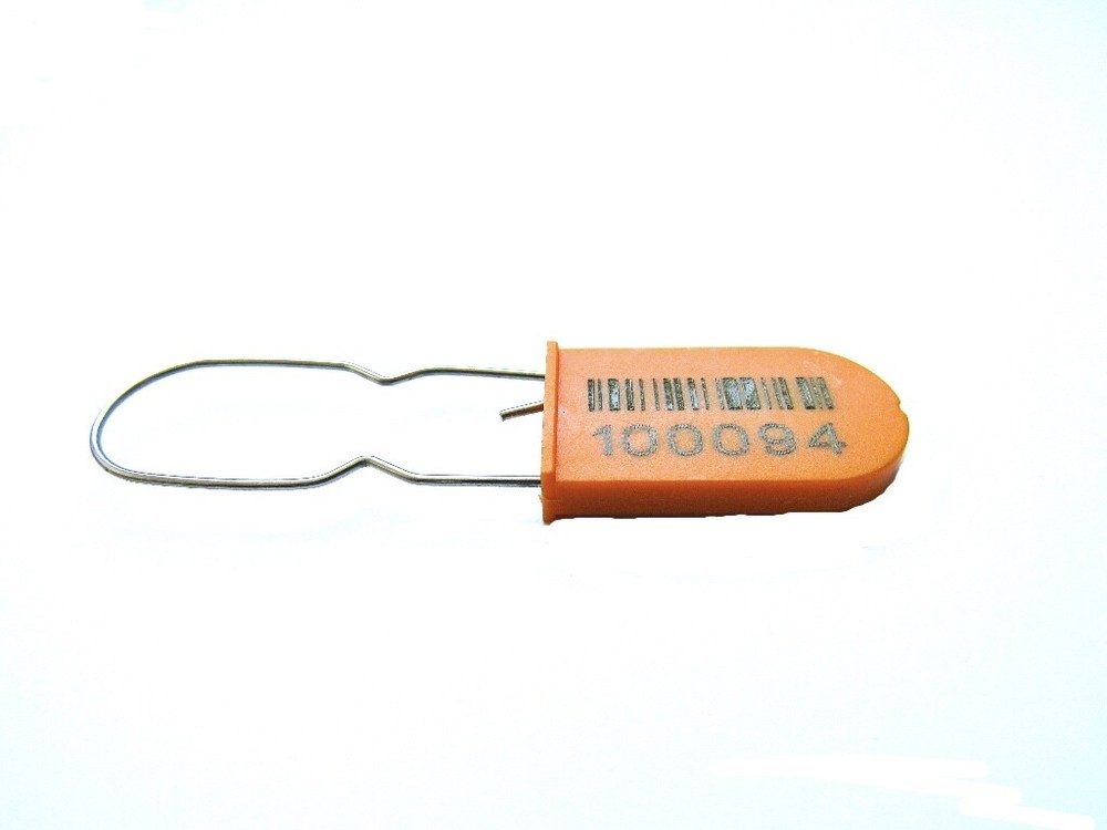 Plastic PADLOCK A Security Seal ECO, 100 Pcs. ORANGE, Numbered and Barcode,