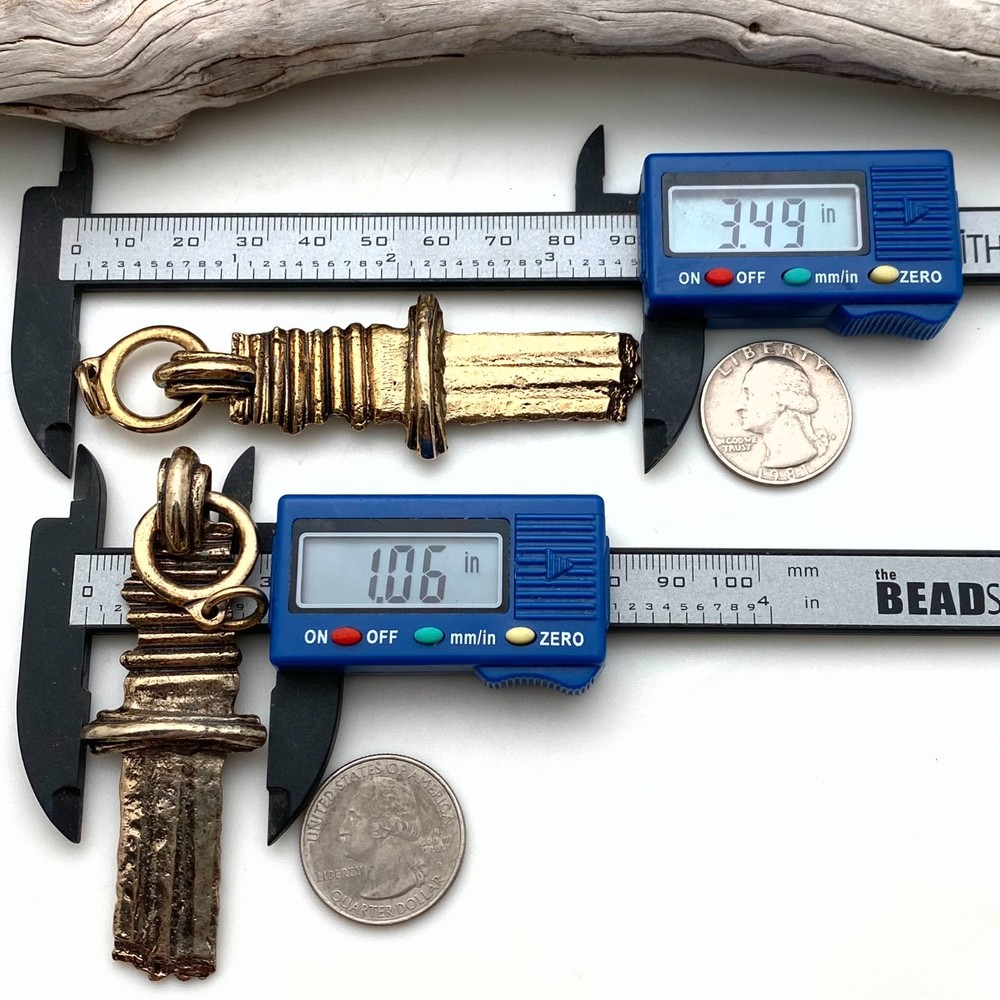 Vintage Brass Plated Broken Sword Pendant (MP89)