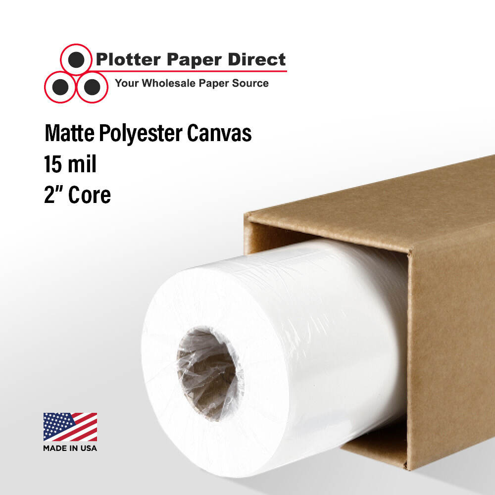 24" x 75' Matte Polyester Inkjet Canvas Roll for Wide Format Inkjet Printers