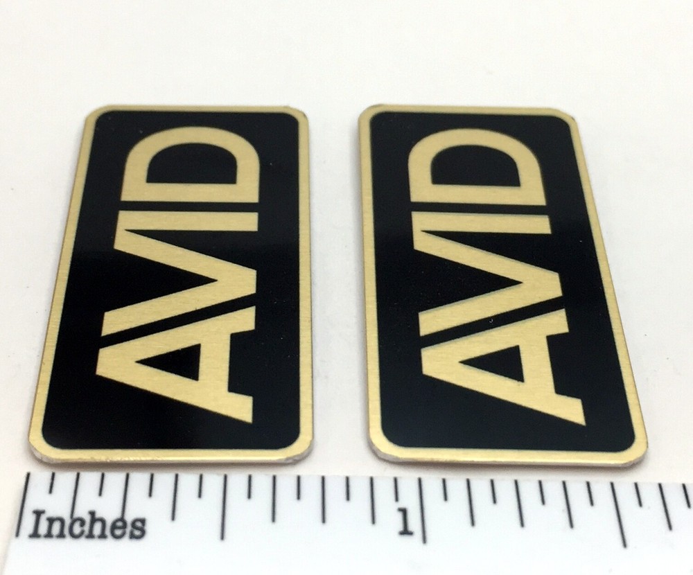 AVID Speaker Badge Logo Emblem Custom Aluminum Pair