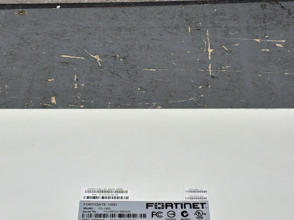 Fortinet Fortigate-100D Network Security Firewall FG-100D - No Power Cord