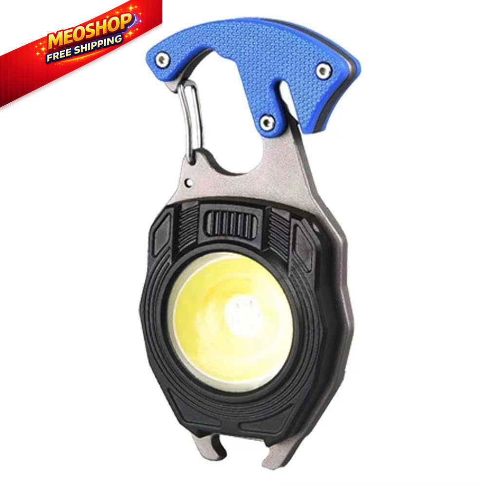 COB Keychain Work Light Flashlights 7 Modes Blue