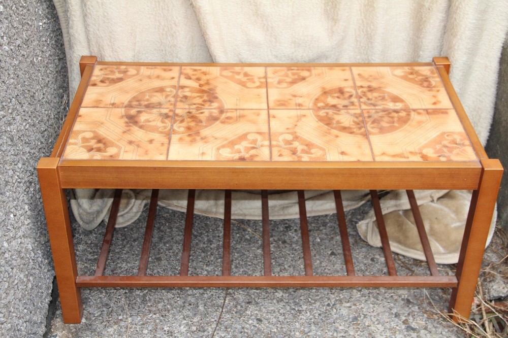 Vintage Mid Century Danish Solid Teak tiled Coffee Table.