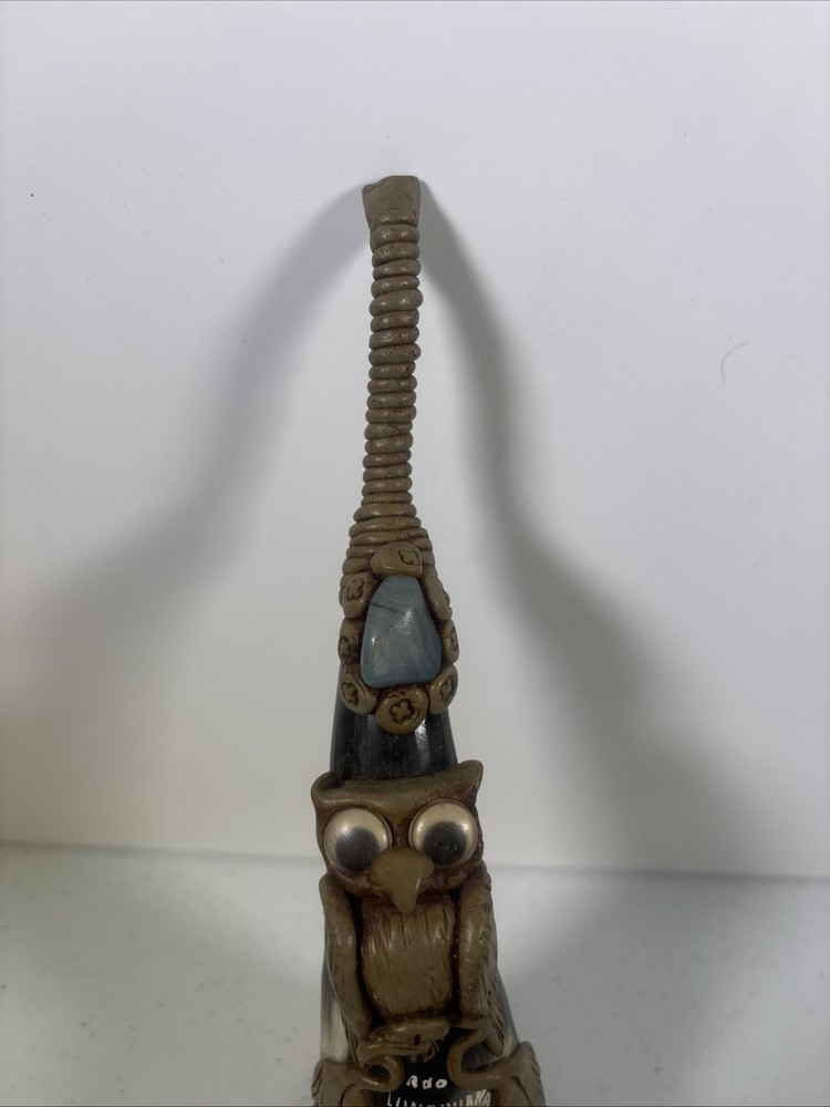 Carved Horn Pipe with Owl