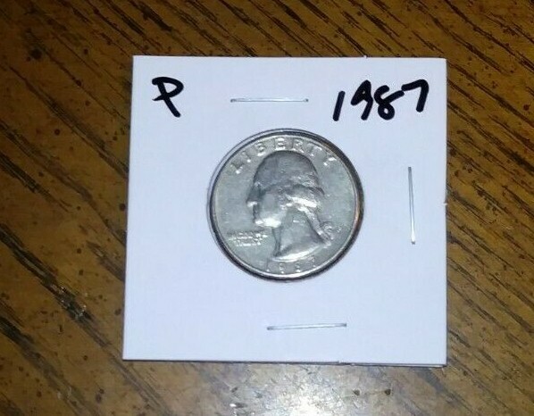 1987 - P Mint - Washington Quarter + Protective coin flip!