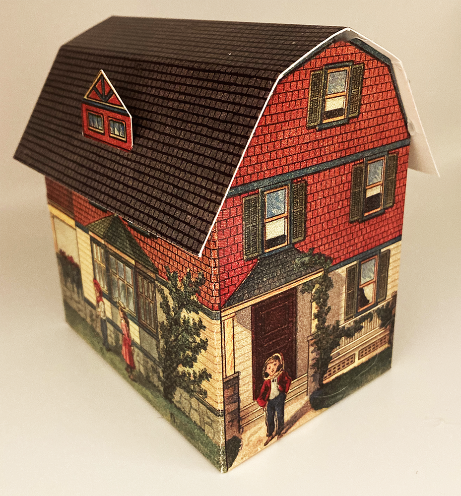 6 House Shaped Gift Boxes - Church, School, Firehall, Blacksmith - Christmas