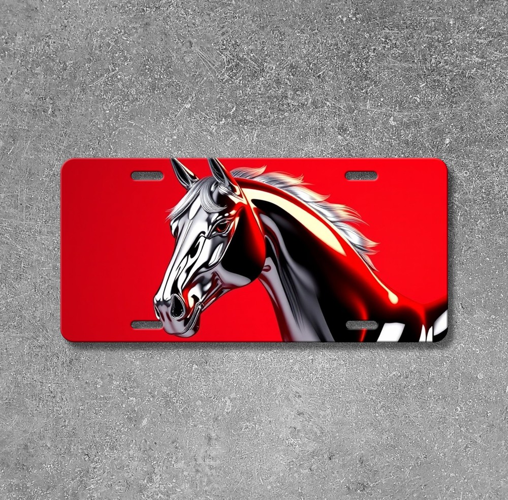 Mustang Horse License Plate Custom Message Option Dynamic Horse Image Gift Idea