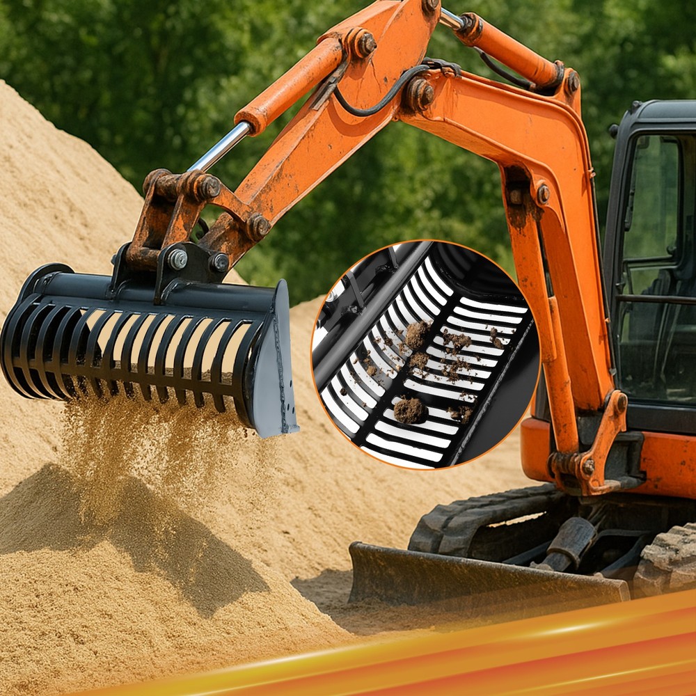 Skeleton Bucket 600mm Width 25mm Pin Screening Attachment For Mini Excavator