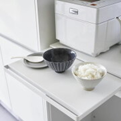 Yamazaki Tower Kitchen Appliance Sliding Table Under Coffee Maker Toaster White