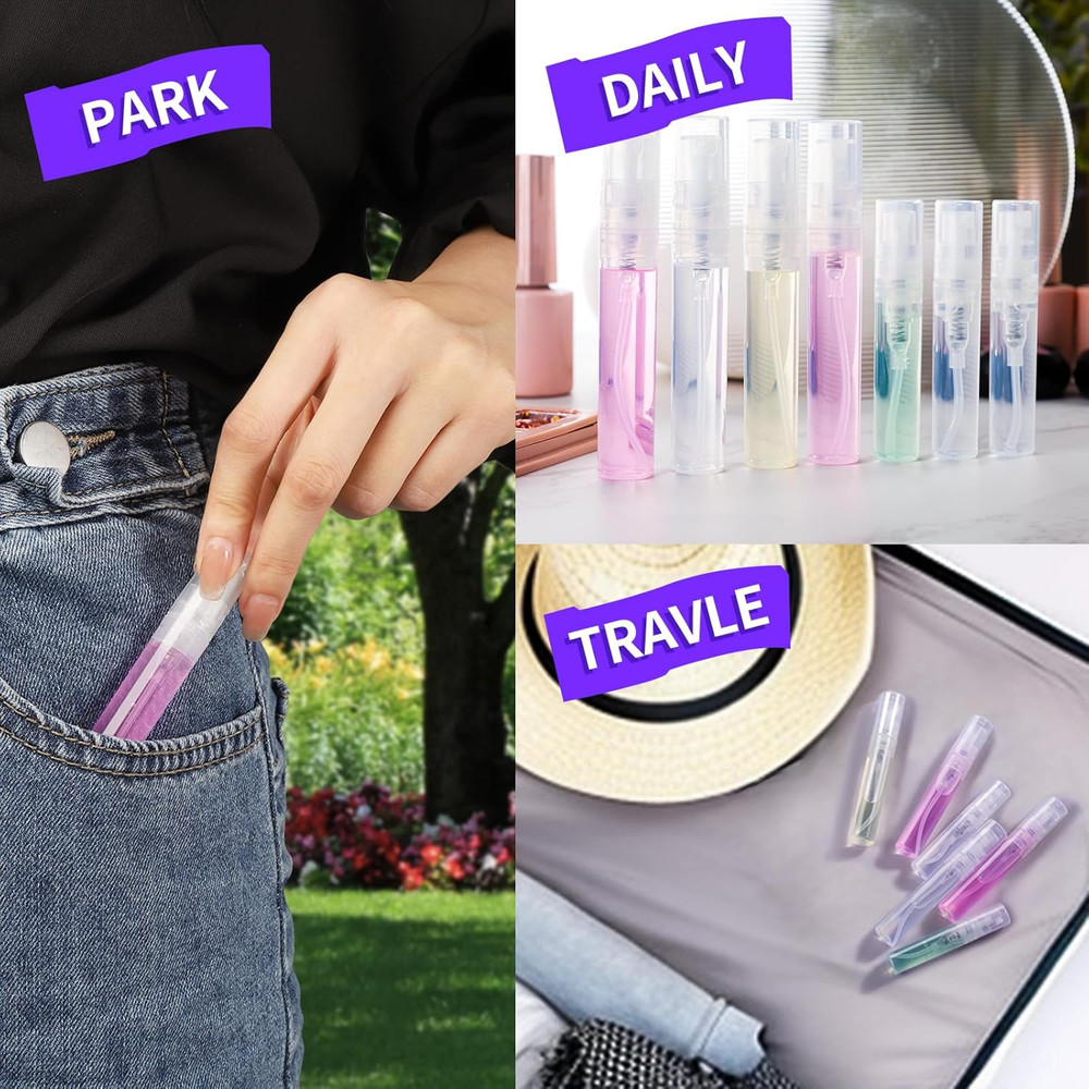 60PCS Mini Spray Bottle, 30PCS 3Ml Mini Clear Plastic Spray Bottle Empty with 30