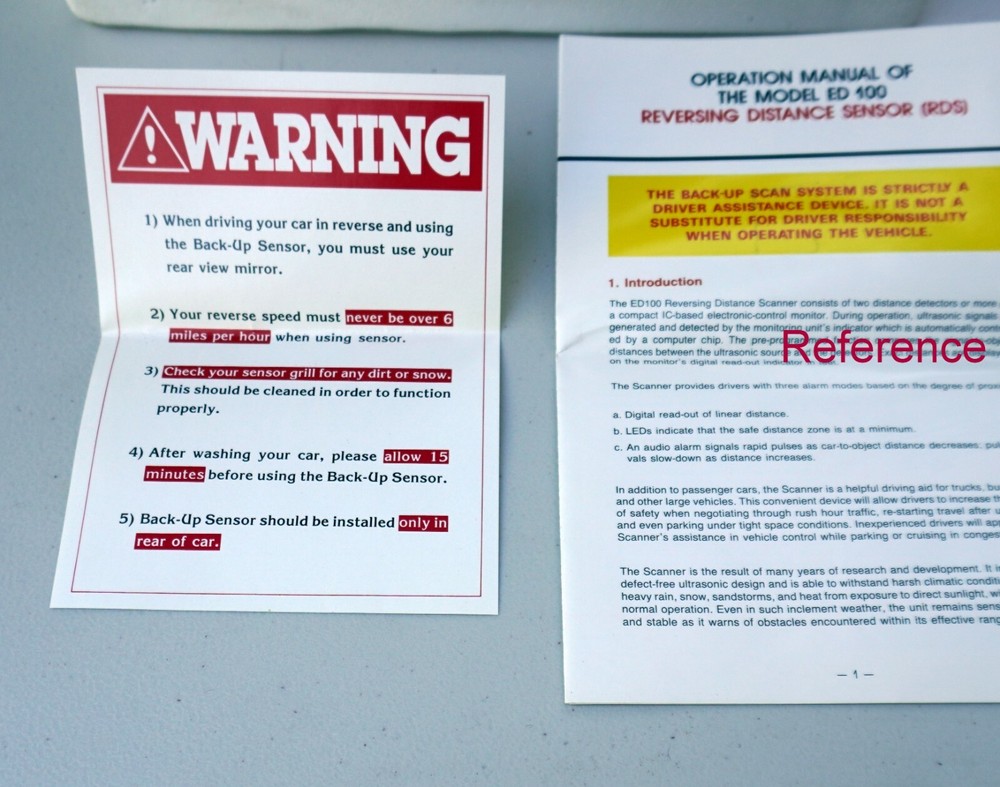 Early -Vehicle Back Up Warning Device May be *Prototype