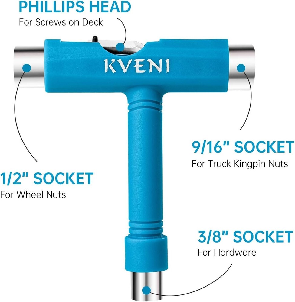 Compact Multi-Function Skateboard Tool - T-Type Allen Key & Phillips Screwdriver